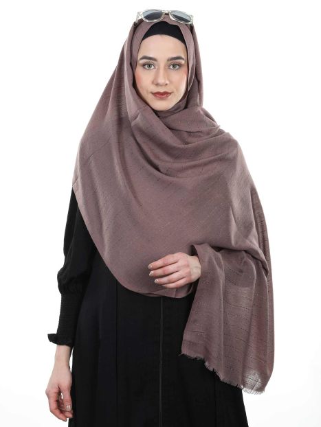 Premium Coffee Brown Cotton Shawl Style Pinstriped Turkish Hijab