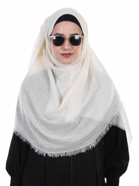 Ultra Soft Super premium Off-White crushed hijab