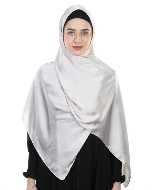 Gleaming and Elegant Stripes Silver Hijab