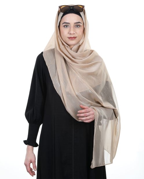 Gleaming Lines Chiffon Golden Hijabs