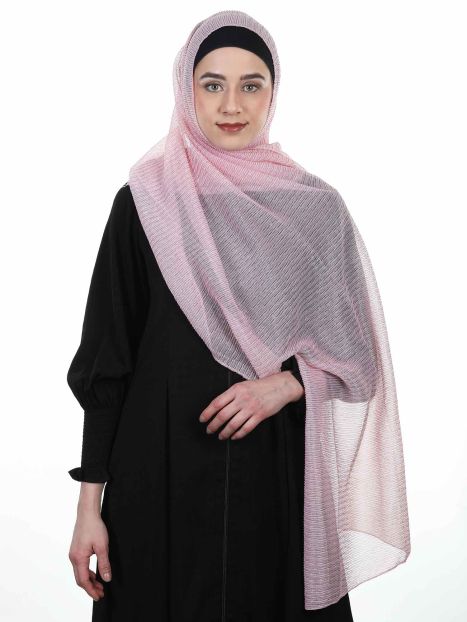 Shining Pink Party wear Net Hijabs