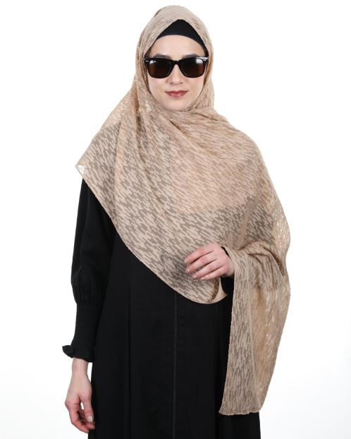 Splended Champaigne knotted organza Hijab