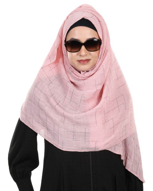 Appealing Designer Crushed Viscose Light Pink Hijab
